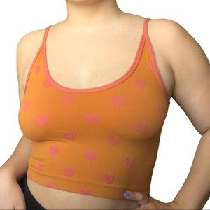 URBAN OUTFITTERS OUT FROM UNDER ORANGE HEART BRALETTE TOP